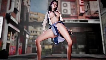 3d cute asian babe sitting on the big cock