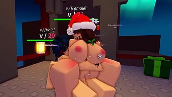 Breeding with a christmas girl on a high place