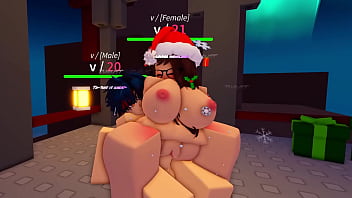 Breeding with a christmas girl on a high place