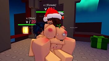 Breeding with a christmas girl on a high place