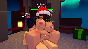 Breeding with a christmas girl on a high place