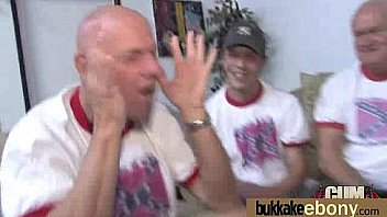 Ebony gets group cumshots 12