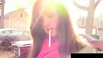 Smoking outside free amateur porn video
