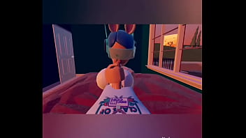 Recroom bunny deepthroats and rides cock