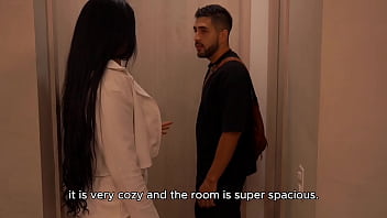 Busty milf the real estate agent gives me a warm welcome to my new home