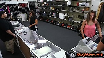 Big juicy tits babe with glasses pawns twat for money