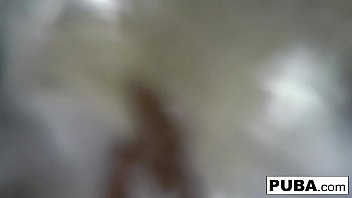 Hot brunette gets wet