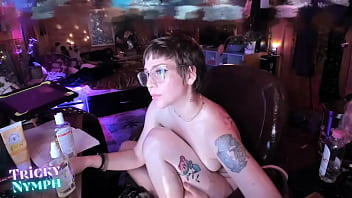 Cute short haired nymph streams on chaturbate with cute glasses