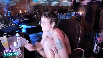 Cute short haired nymph streams on chaturbate with cute glasses