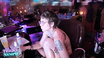 Cute short haired nymph streams on chaturbate with cute glasses