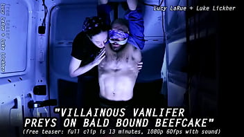 Villainous vanlifer preys on bald bound beefcake