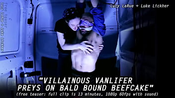 Villainous vanlifer preys on bald bound beefcake