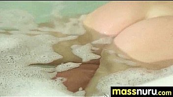 Busty teen gives nuru sex massage 14