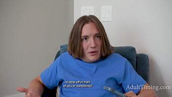 Busty blonde milf sucks muscular tattooed step cousin's cock