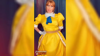 Hot solo cosplay peformance of teasing redhead penny pax