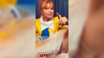 Hot solo cosplay peformance of teasing redhead penny pax