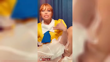 Hot solo cosplay peformance of teasing redhead penny pax