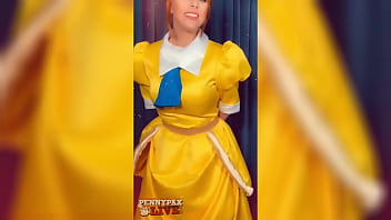 Hot solo cosplay peformance of teasing redhead penny pax