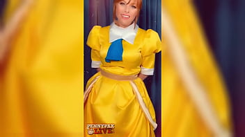 Hot solo cosplay peformance of teasing redhead penny pax