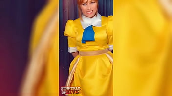 Hot solo cosplay peformance of teasing redhead penny pax