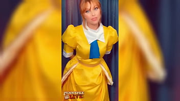 Hot solo cosplay peformance of teasing redhead penny pax