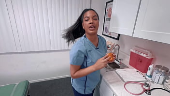Hot curvy latina nurse maya farrell takes a massive cum sample