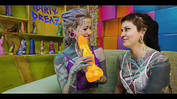 2 heavy tattoo girls get ass fucked by a big dick