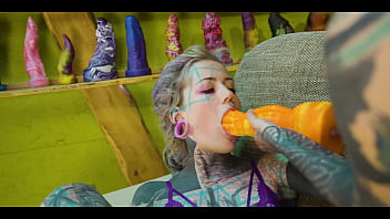 2 heavy tattoo girls get ass fucked by a big dick