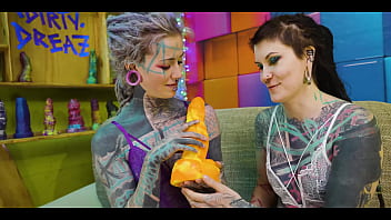 2 heavy tattoo girls get ass fucked by a big dick