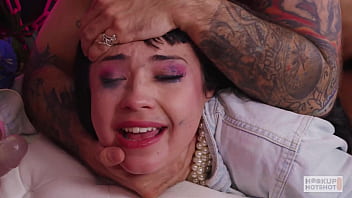 Beca barbie gags on nade nasty’s throbbing cock in sloppy facefuck