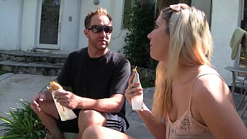 Alysha takes on her boyfriends cock in the bathroom where they are staying