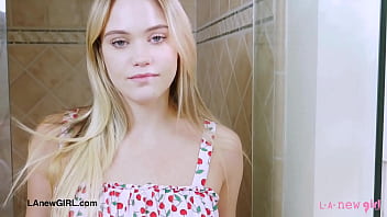 Stunning blonde model enjoys a sensual bath