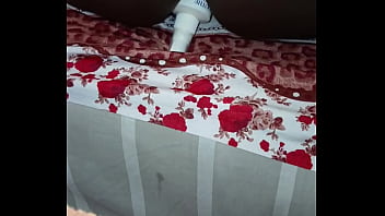 Horny wife fucks herself with a huge object