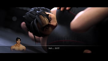 Reverse headscissors on a wrestling ring