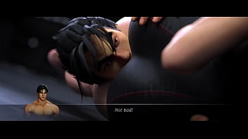 Reverse headscissors on a wrestling ring