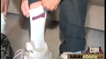 Hot ebony chick love gangbang interracial 16