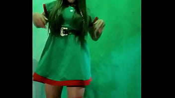 Stepdad is in a bad mood and i send him homemade porn dressed as a sexy elf so that he gets happy and horny