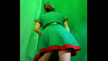 Stepdad is in a bad mood and i send him homemade porn dressed as a sexy elf so that he gets happy and horny