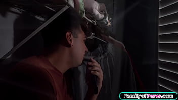 Stick It Through The Door And Let Your Stepmommy Help You With Thatstepson Puts His Big Cock Out And The Petite Big Boobs Milf Deepthroats Him thumbnail