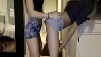 Hot chicks teasing at home