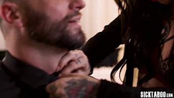 Sexy babe swallowed big hard cock