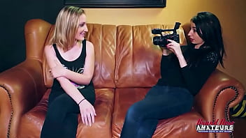 Cute blonde ryann and horny brunette olyssia share a big cock to suck