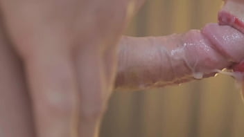 मुँह में सह के साथ 4k कोस अप मुख मैथुन