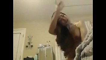 Busty brunette dancing shaking