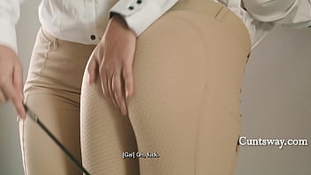 Butch milf & her dainty british trainee