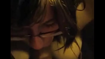 Cute busty teen glasses pov blowjob amateur