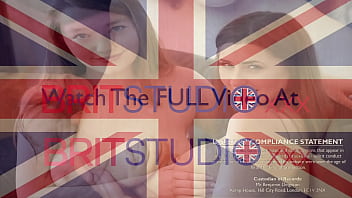 British 19 year old gives her older boyfriend an oily handjob on the couch