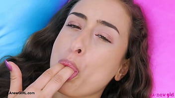 Fierce brunette glow naked close up