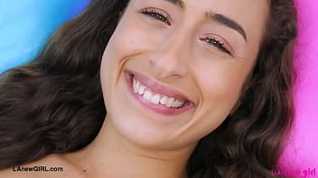 Fierce brunette glow naked close up