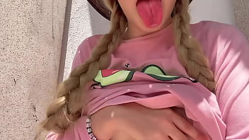 My neighbor was watching me while i was squirting very horny in my garden